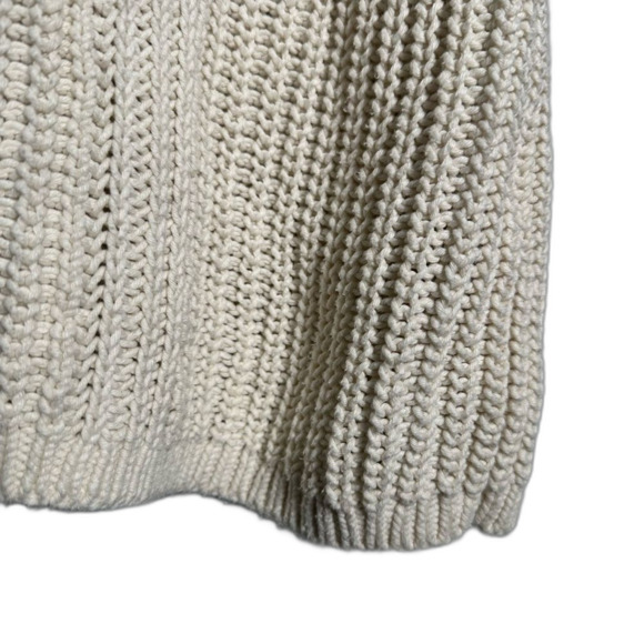 Banana Republic Chunky Knit Cream Short Sleeve Sweater Size Small Minimalist - Picture 7 of 13